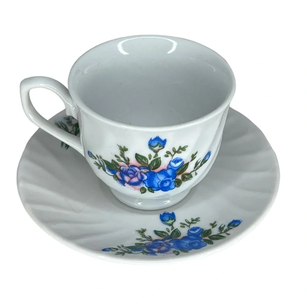 Vintage‎ Blue Floral Cup & Saucer